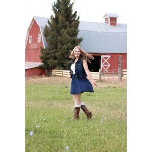 Love Tree White and Blue Lace Dress